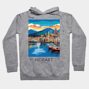 A Pop Art Travel Print of Hobart - Australia Hoodie